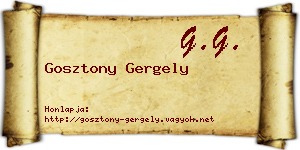 Gosztony Gergely névjegykártya